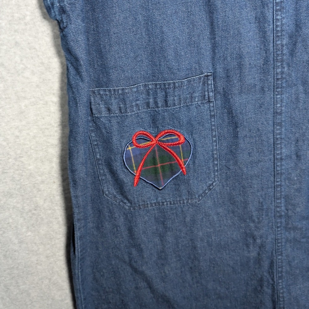 Westbound Pinafore Jumper Dress Medium Christmas Plaid Denim Holiday Festive - Picture 12 of 15